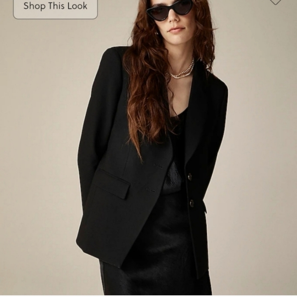 J Crew Madelyn blazer in four-season stretch CC289 Size 8 NWT Black Office